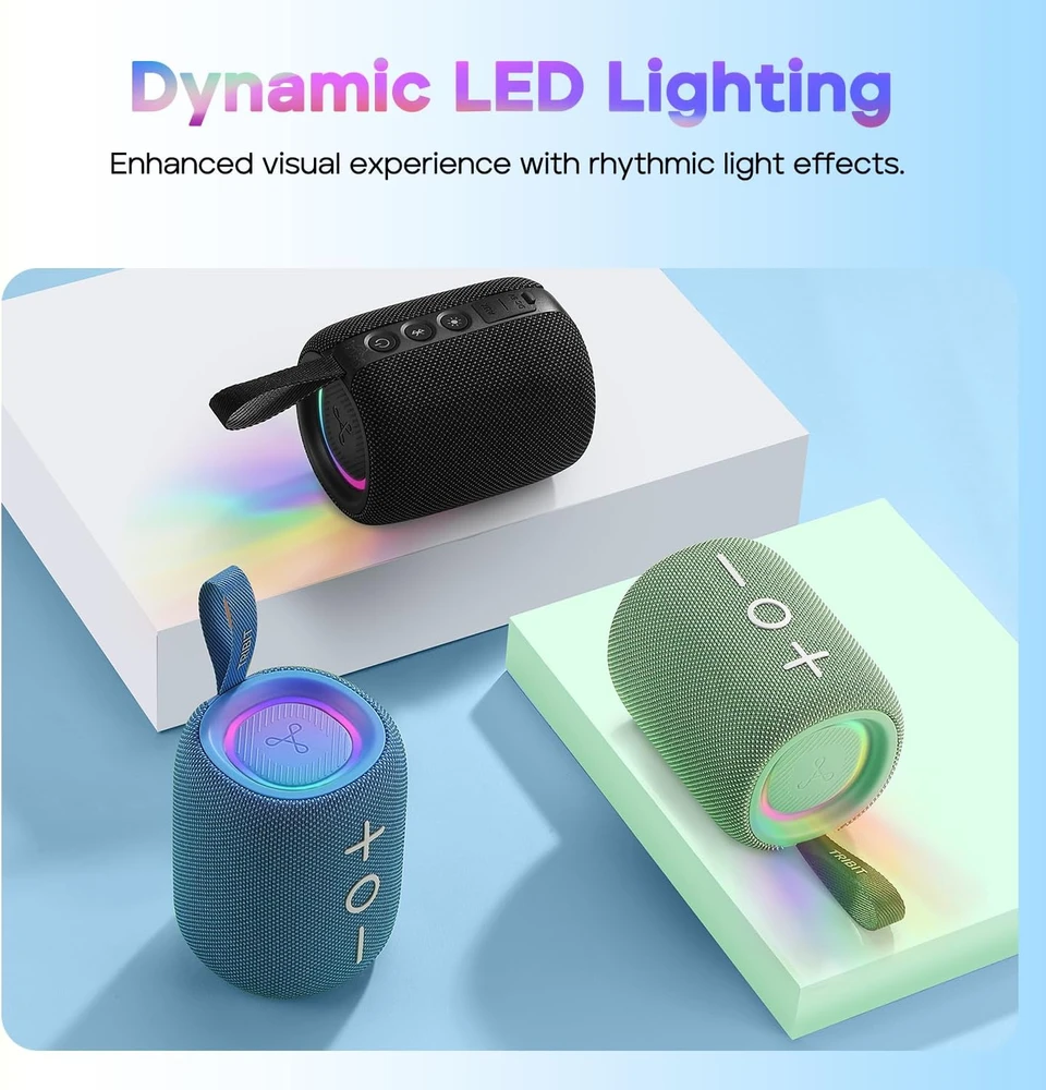 Tribit nešiojamasis Bluetooth garsiakalbis StormBox Mini+ 12 W, IPX7, žalias, BTS33