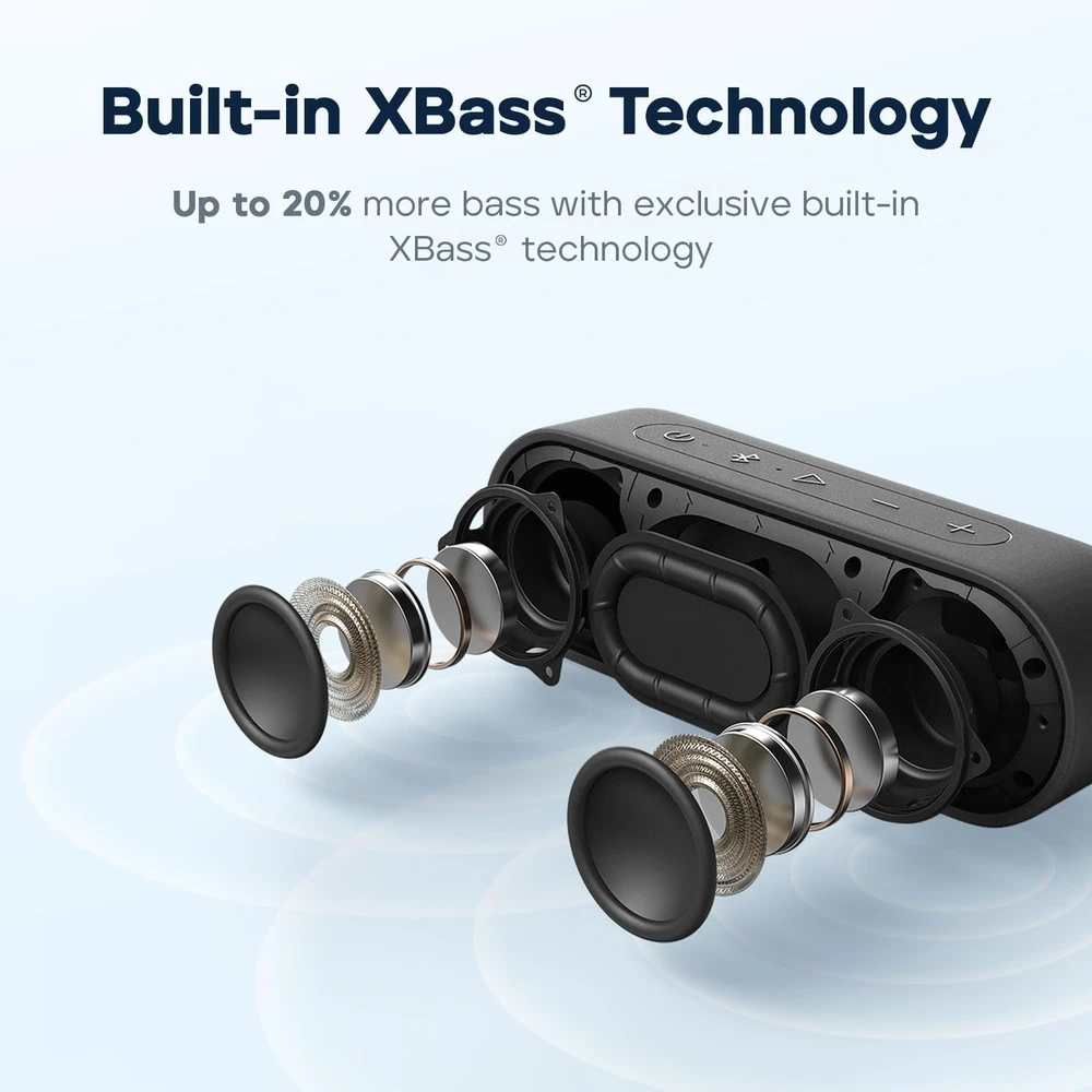 Tribit nešiojamasis Bluetooth garsiakalbis XSound Go 16 W, IPX7, BTS38