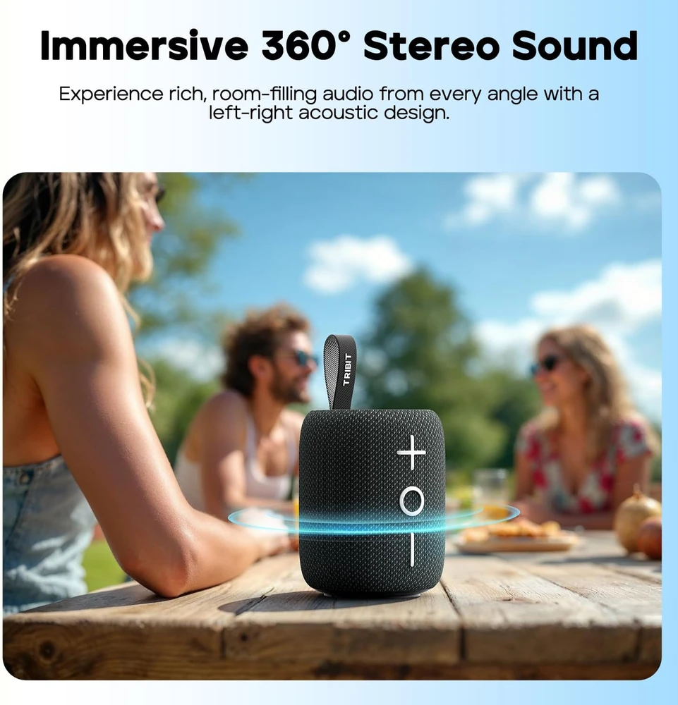 Tribit nešiojamasis Bluetooth garsiakalbis StormBox Mini+ 12 W, IPX7, žalias, BTS33