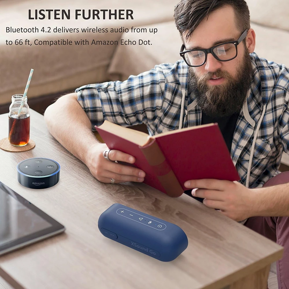Tribit nešiojamoji Bluetooth kolonėlė XSound Go, 16 W, IPX7, mėlyna