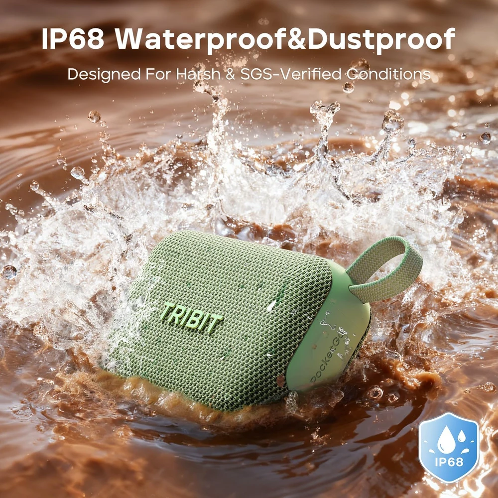 Tribit PocketGo nešiojama Bluetooth kolonėlė 7 W, IP68, 20 val., BTS68