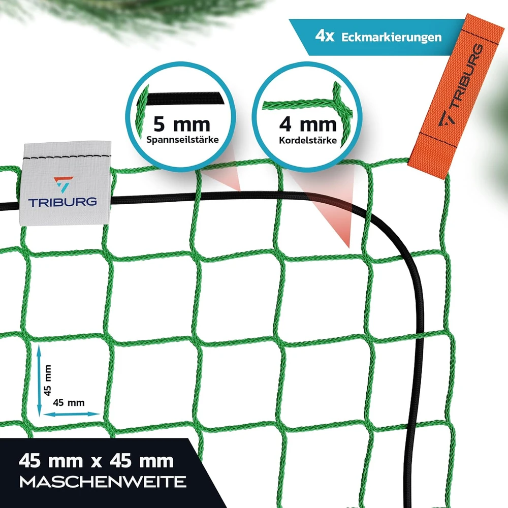 TRIBURG priekabos krovinio tvirtinimo tinklas 1.5 x 2.5 m su įtempimo virvele AN-1.5x2.5