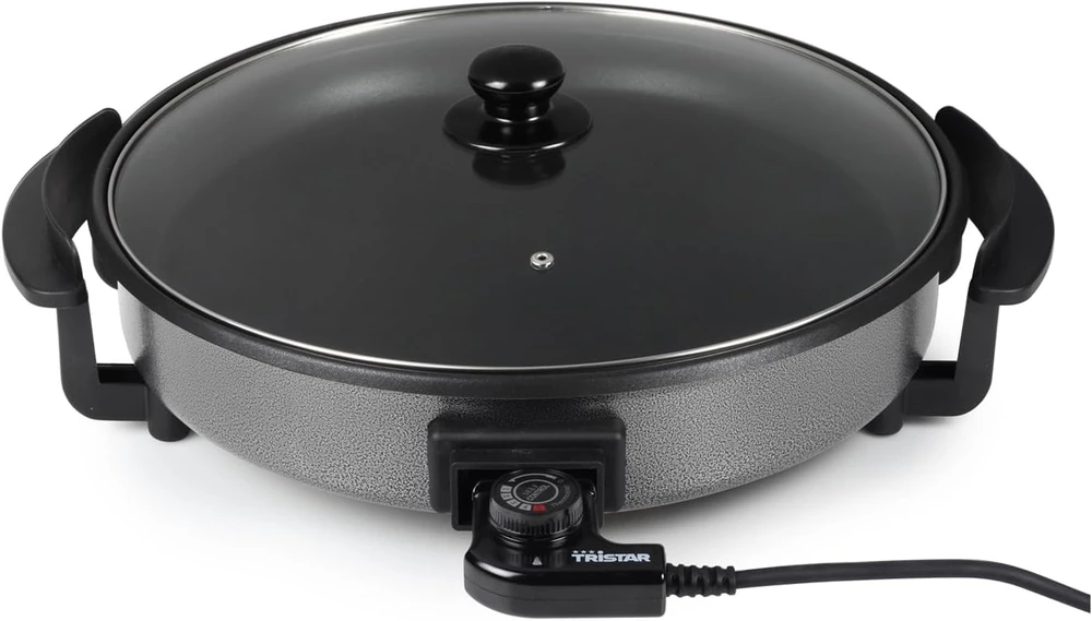 Tristar | Daugiafunkcinė grilio keptuvė | PZ-2964 | Skersmuo 40 cm | Grilis | 1500 W | Komplekte dangtelis | Fiksuota rankena | Juodas