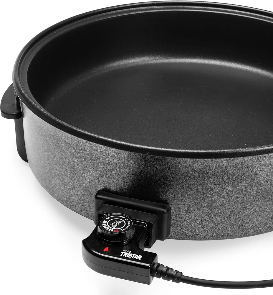 Tristar elektrinė keptuvė 7.5 l, 40 cm, 1500 W su garų išleidimo dangčiu PZ-9146