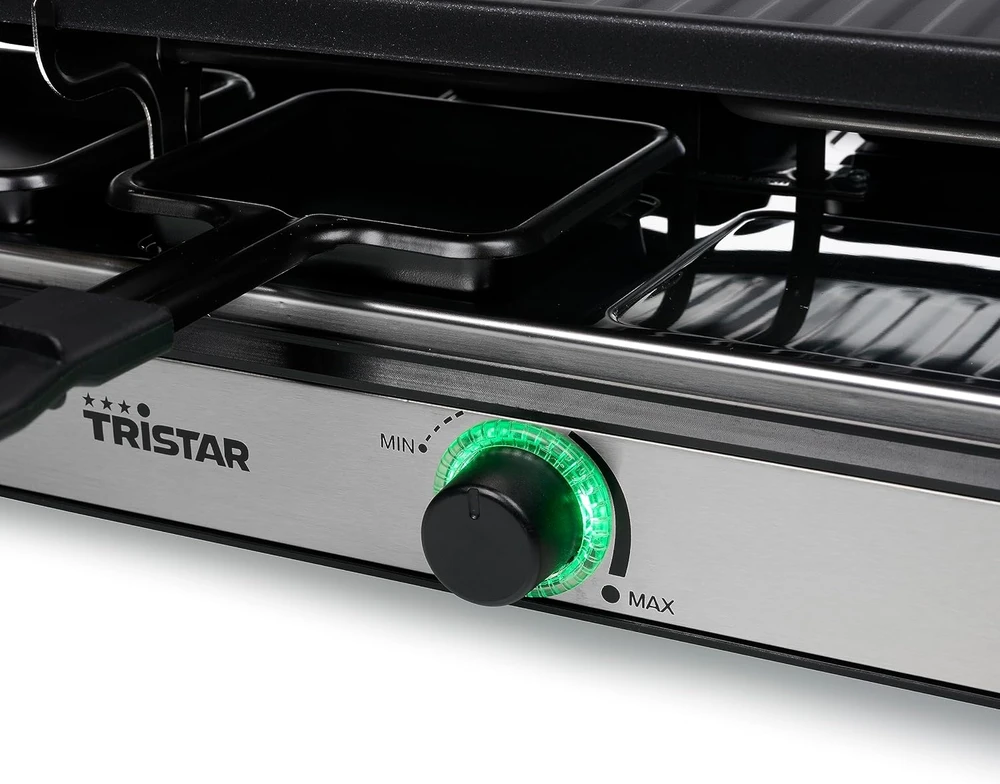 Tristar raclette grilis 8 asmenims, 1400 W, 42 x 23 cm, reguliuojamas termostatas, RA-2746
