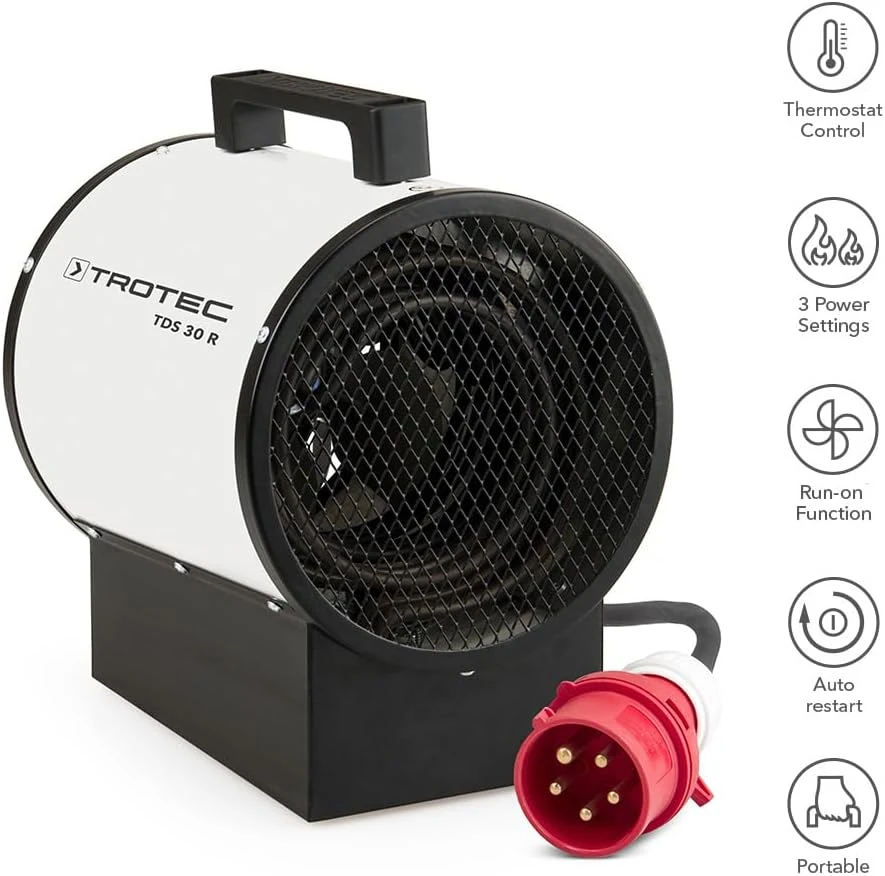 TROTEC elektrinis statybinis šildytuvas TDS 30 R, 5 kW, 580 m³/h