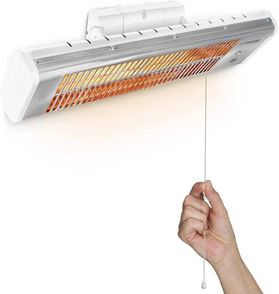 TROTEC infraraudonųjų spindulių terasos šildytuvas 600/1200 W, sieninis ir pastatomas, IR 1200 S