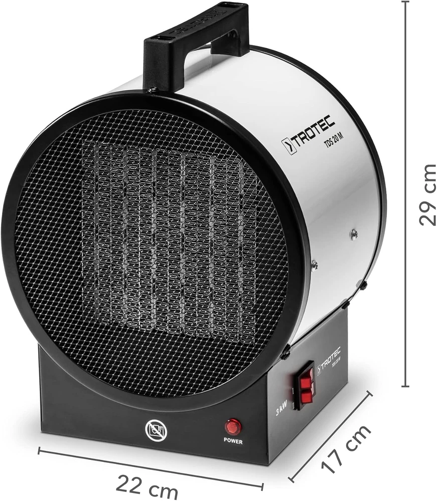 TROTEC keraminis elektrinis šildytuvas TDS 20 M, 1.5/3 kW, 2 pakopų