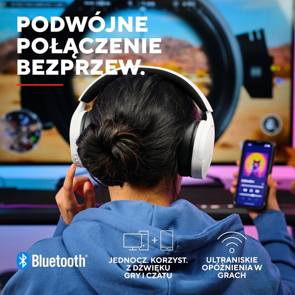 Trust GXT 491W FAYZO Ausinės su laidu & Belaidės su lankeliu ant galvos Gaming USB Type-C Bluetooth Juodas, Baltas