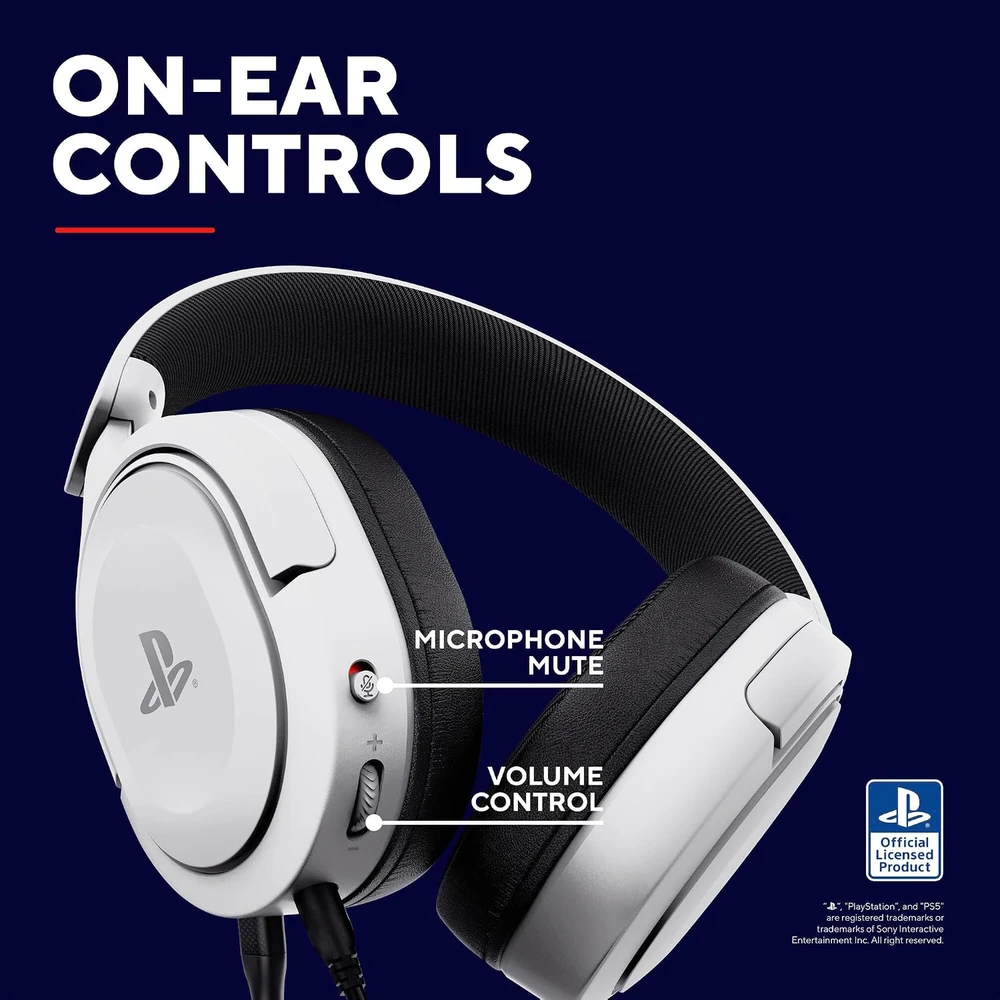 Trust Gaming GXT 498W Forta laidinės PS5 žaidimų ausinės su nuimamu mikrofonu, 50 mm