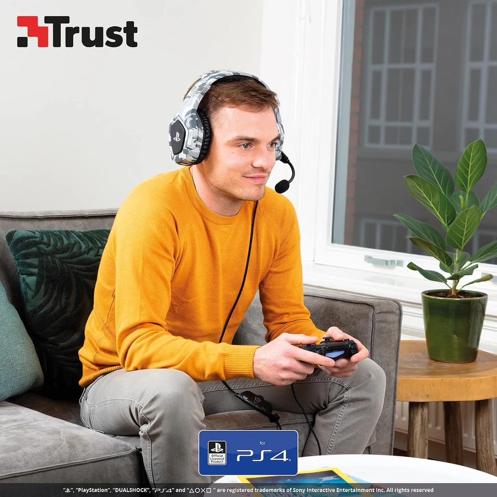 Žaidimų ausinės Trust GXT 488 Forze-G PS4 Ausinės Žaidimams PlayStation® official licensed product, Pilkos, 23531