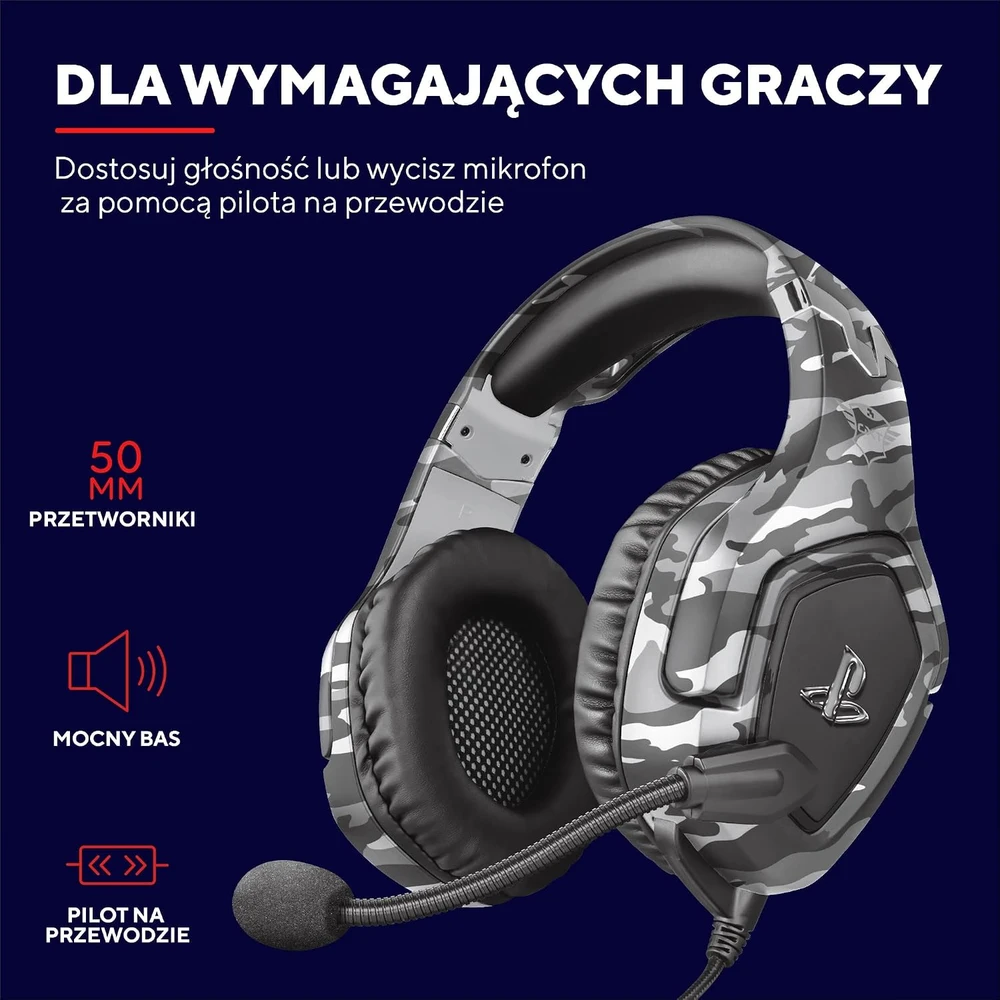 Žaidimų ausinės Trust GXT 488 Forze-G PS4 Ausinės Žaidimams PlayStation® official licensed product, Pilkos, 23531