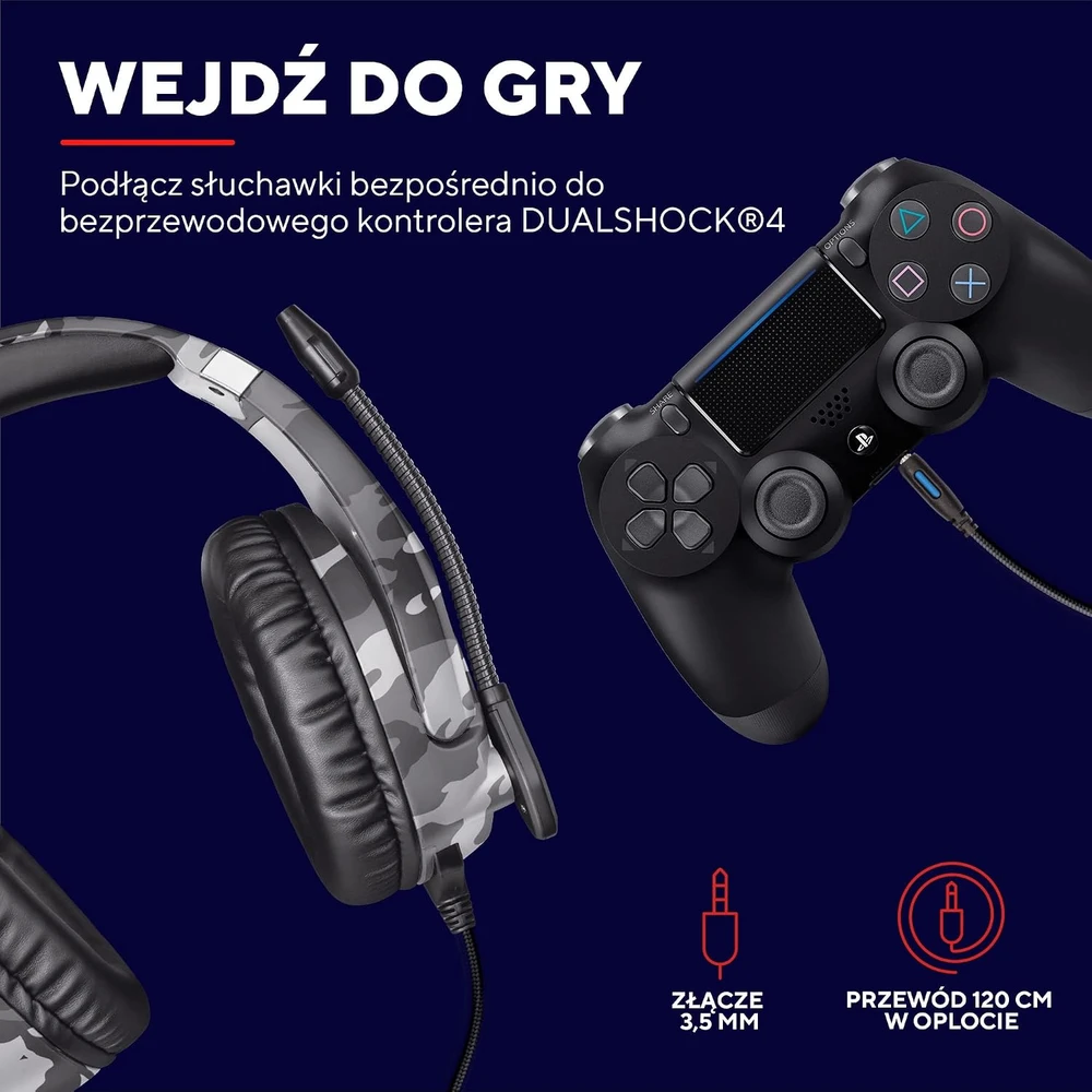Žaidimų ausinės Trust GXT 488 Forze-G PS4 Ausinės Žaidimams PlayStation® official licensed product, Pilkos, 23531