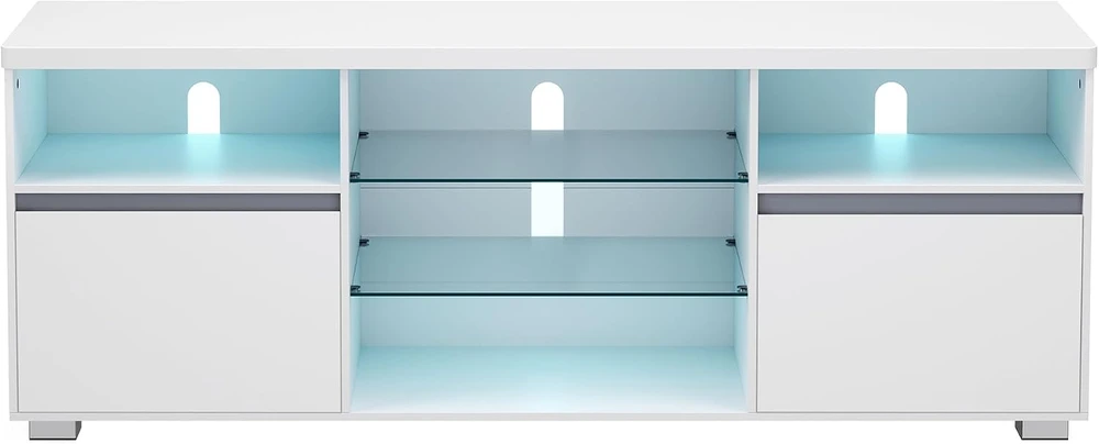 Vasagle LED apšvietimas TV spintelė su atviromis lentynomis