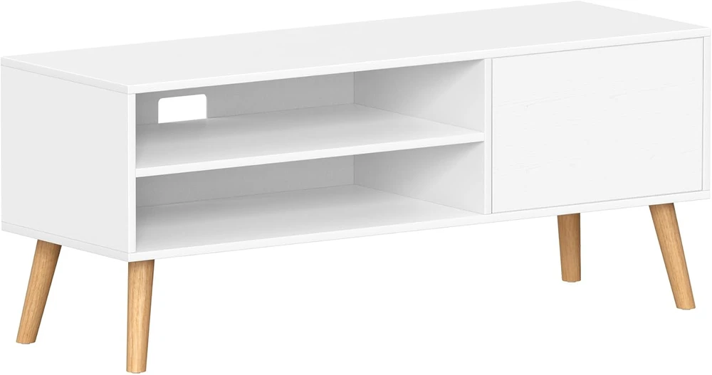 TV staliukas Vasagle TV spintelė su 1 durelėmis 40 x 120 x 49 cm balta