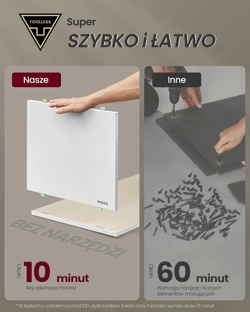 TV staliukas Vasagle TV spintelė itin greitas surinkimas modernus debesų baltos-natūralios smėlio spalvos
