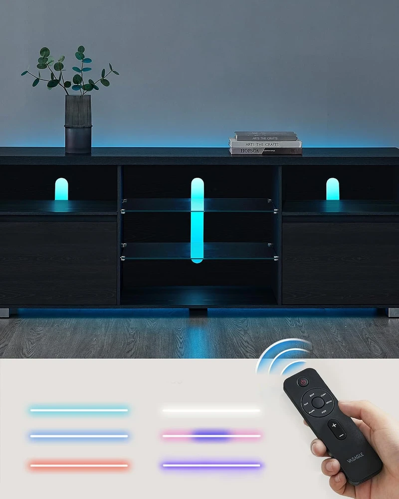 Vasagle TV spintelė su LED apšvietimu iki 70 colių