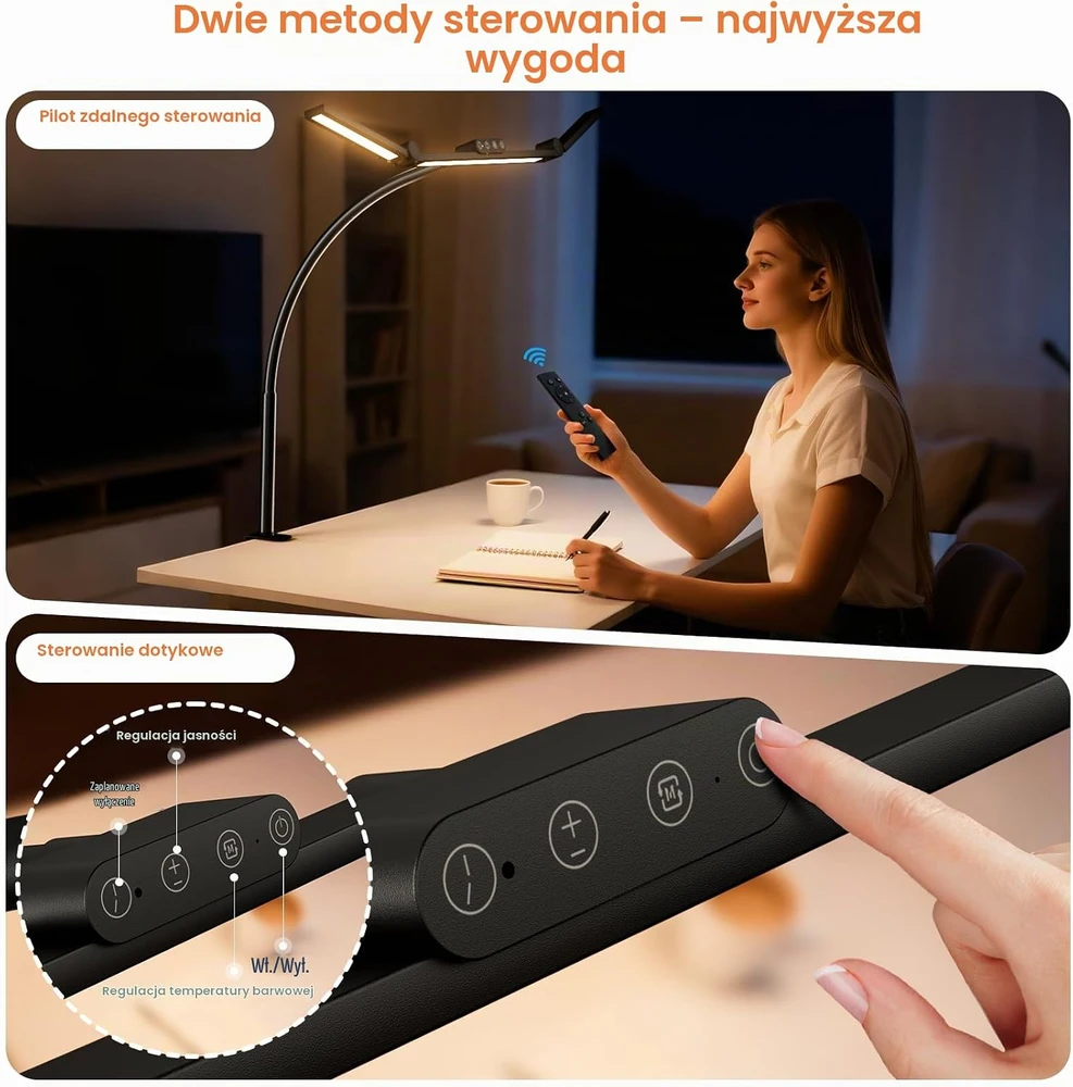 TYEE LED stalinė lempa, 24 W, su spaustuku, M001