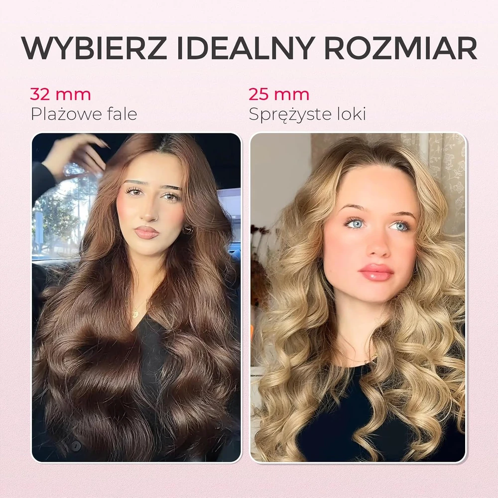 TYMO automatinis plaukų garbanojimo prietaisas CURLPRO 32 mm, 160–210 °C, rožinis
