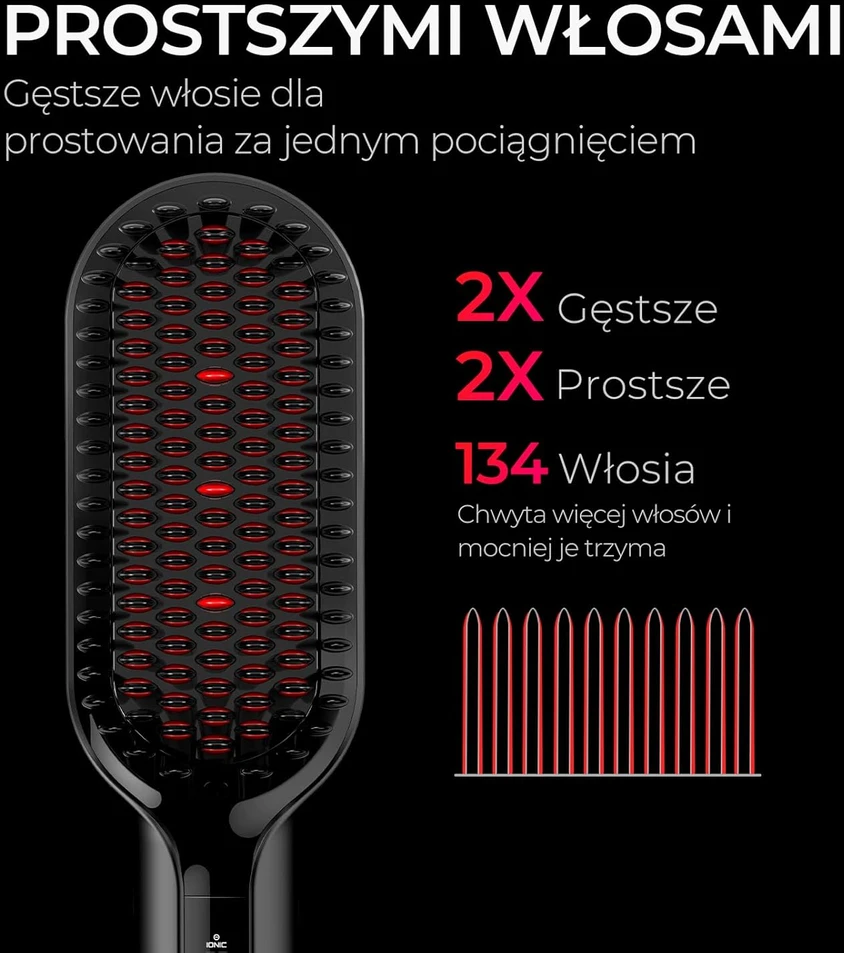 TYMO joninis plaukų tiesinimo šepetys Ionic Plus, 80–230 °C, HC105