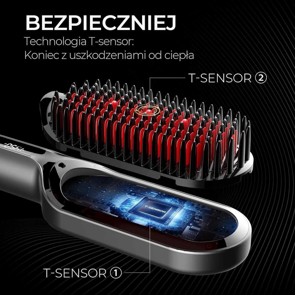 TYMO joninis plaukų tiesinimo šepetys Ionic Plus, 80–230 °C, HC105