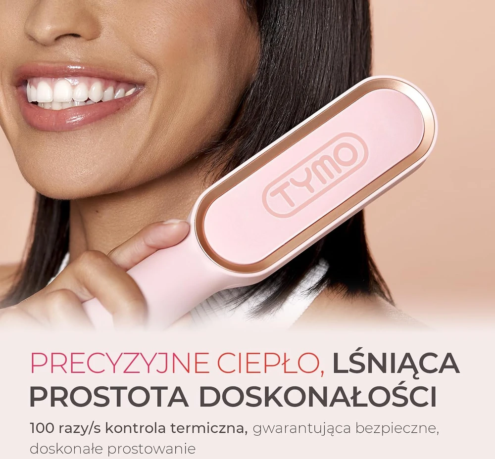 TYMO plaukų tiesinimo šepetys su keramine danga ir 5 temperatūros nustatymais HC100R