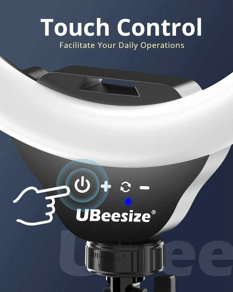 UBeesize 30,5 cm LED selfių žiedinis apšvietimas su 170 cm stovu, USB, modelis TBC001