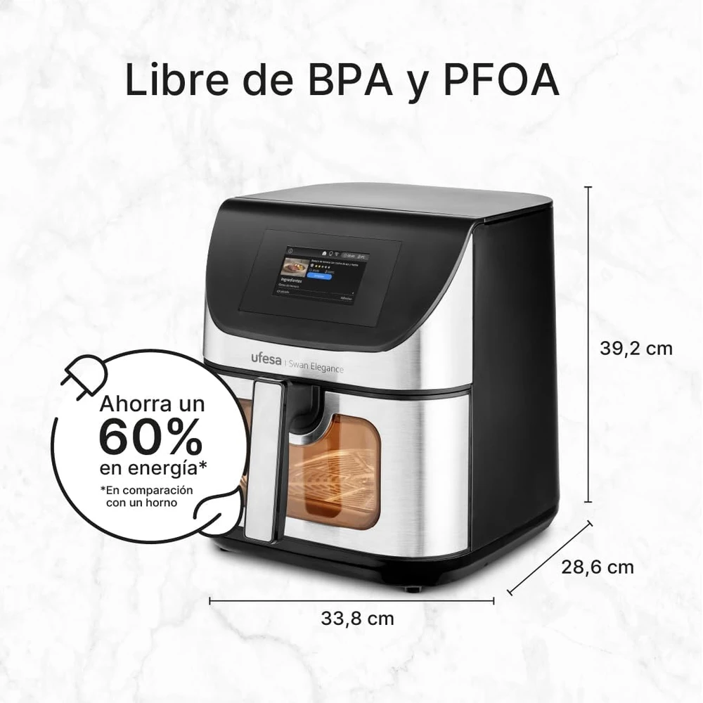 Ufesa karšto oro gruzdintuvė Swan Elegance 7,5 l 2200 W su programėle 72806137