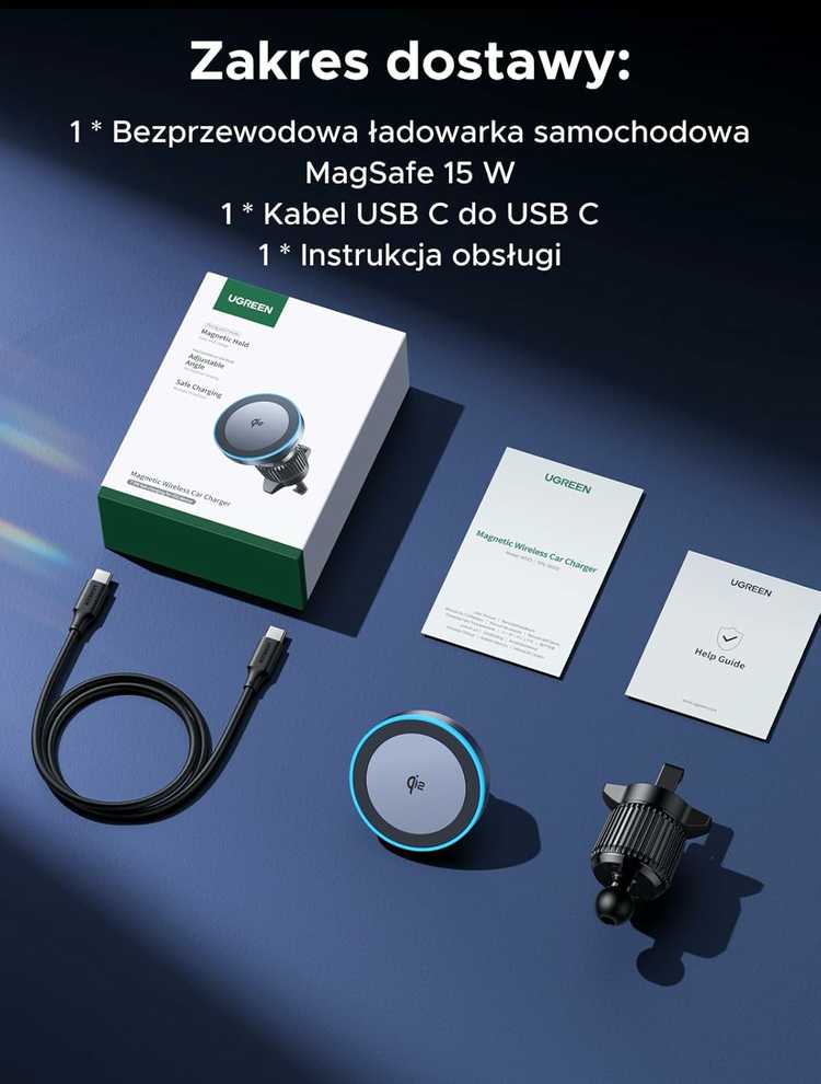 Automobilinis laikiklis-įkroviklis Ugreen CD256 15W juodas