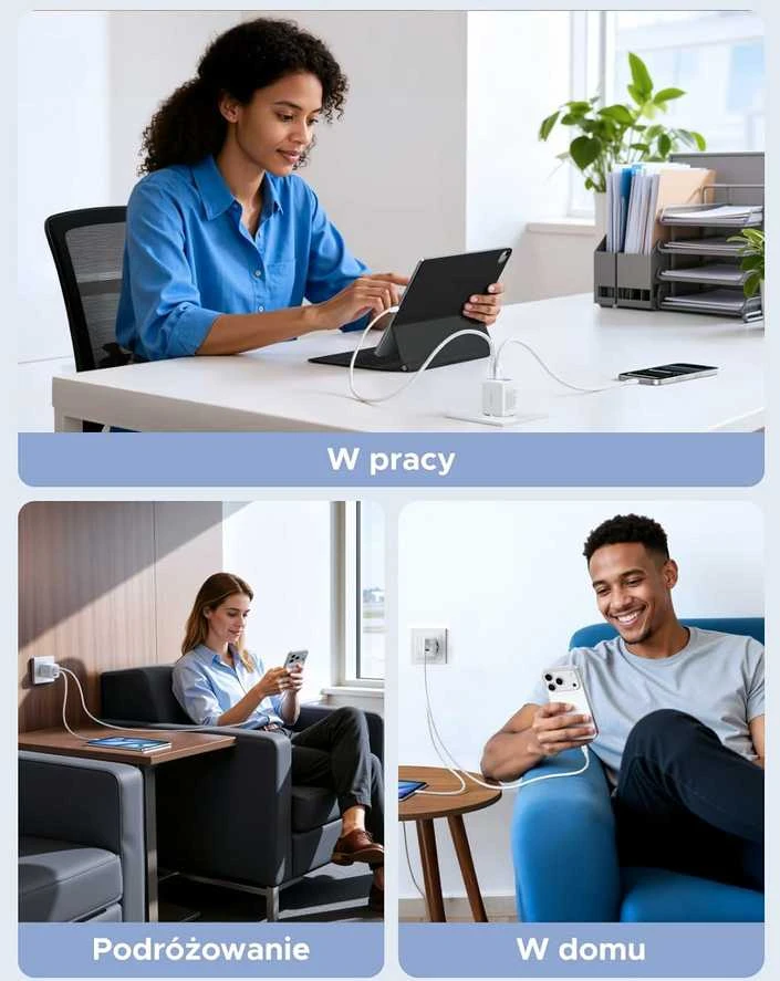 UGREEN 30 W GaN II 3 prievadų USB-C ir USB-A sieninis įkroviklis, baltas, 85328