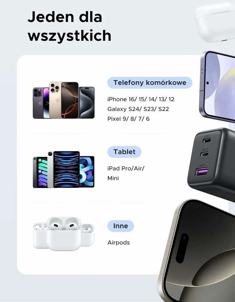 UGREEN 30W GaN II 3 lizdų USB-C / USB-A sieninis įkroviklis, juodas