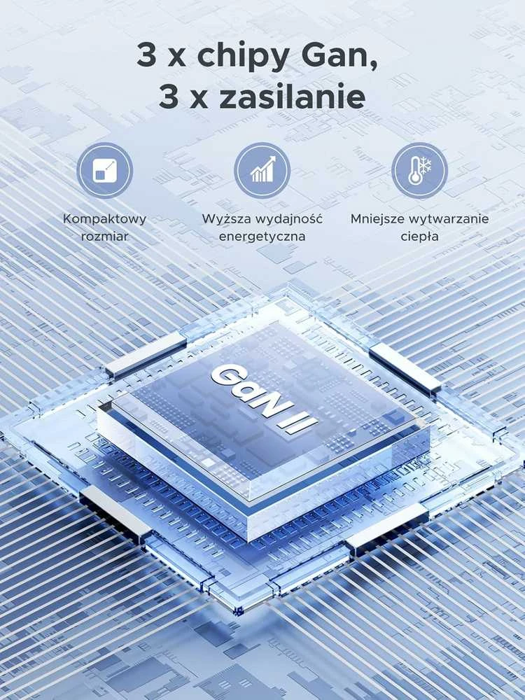 UGREEN 30W GaN II 3 lizdų USB-C / USB-A sieninis įkroviklis, juodas