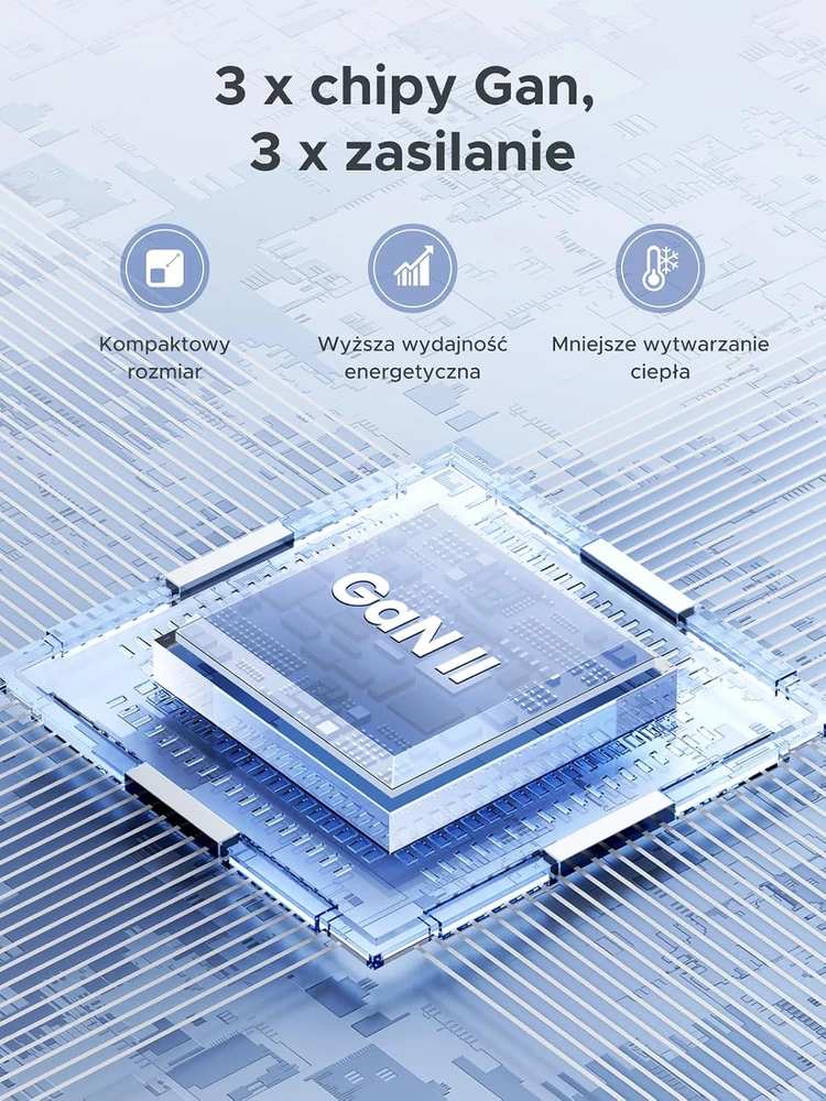 UGREEN 30W GaN II 3 lizdų USB-C / USB-A sieninis įkroviklis, juodas