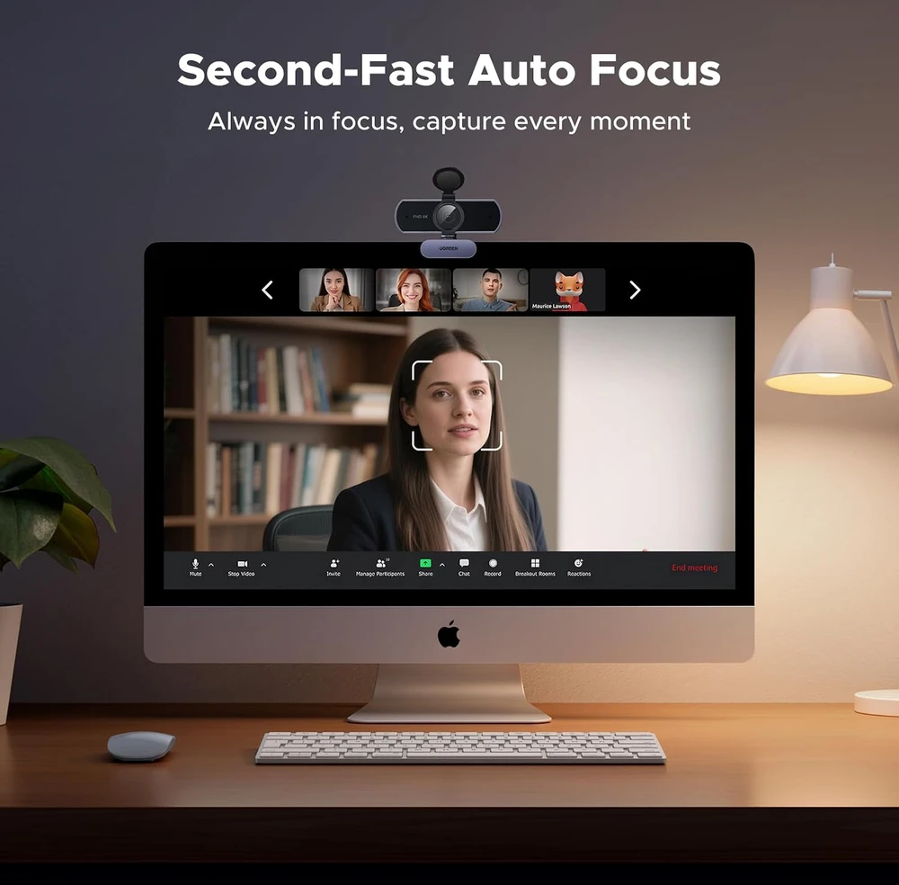 UGREEN 4K internetinė kamera su automatiniu fokusavimu ir dviem mikrofonais 65381