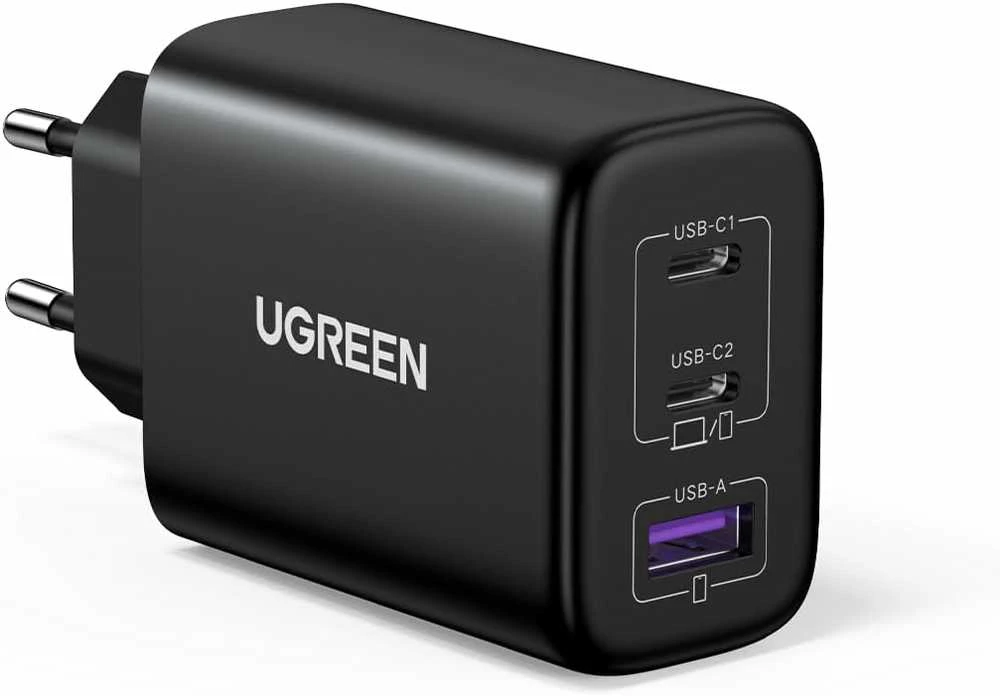 Sieninis įkroviklis UGREEN CD275, 2x USB-C, 1x USB, 65W (balta)