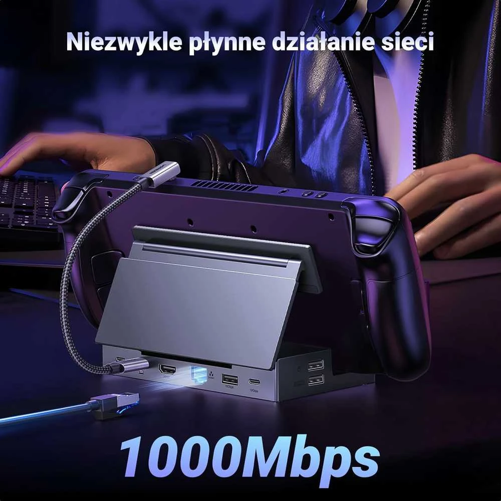 UGREEN 9in1 USB-C dokinė stotelė Steam Deck/ROG Ally su 4K60 HDMI, 100W PD ir LAN