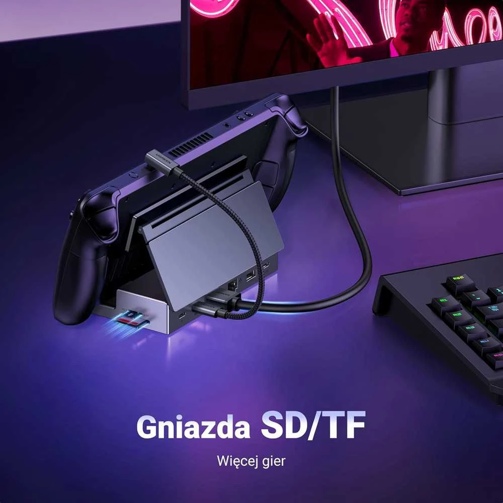 UGREEN 9in1 USB-C dokinė stotelė Steam Deck/ROG Ally su 4K60 HDMI, 100W PD ir LAN