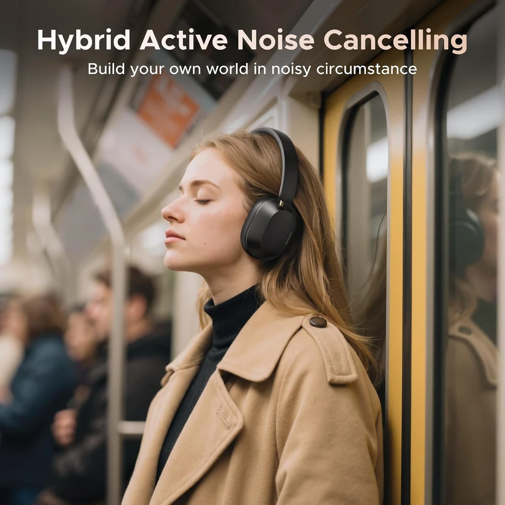 Ausinės belaidės Ugreen HiTune Max 5C, Hybrid ANC, Bluetooth 5.4 (juoda)