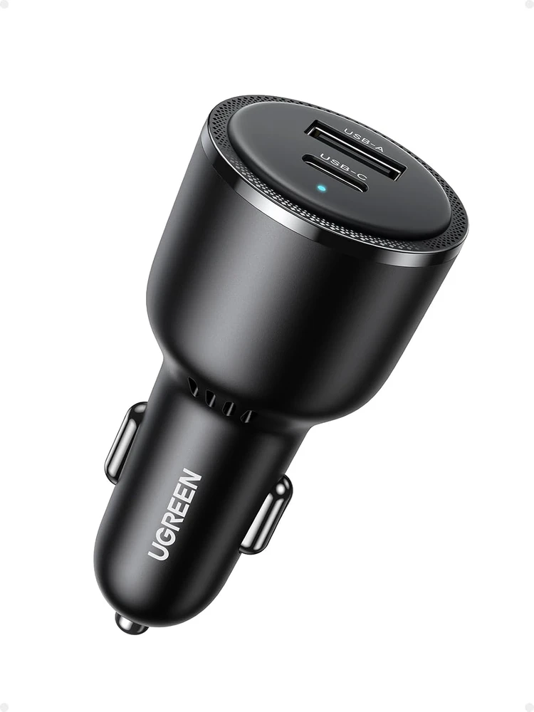 Automobilinis įkroviklis Ugreen CD239 USB-C/USB-A, 63W, juodos spalvos