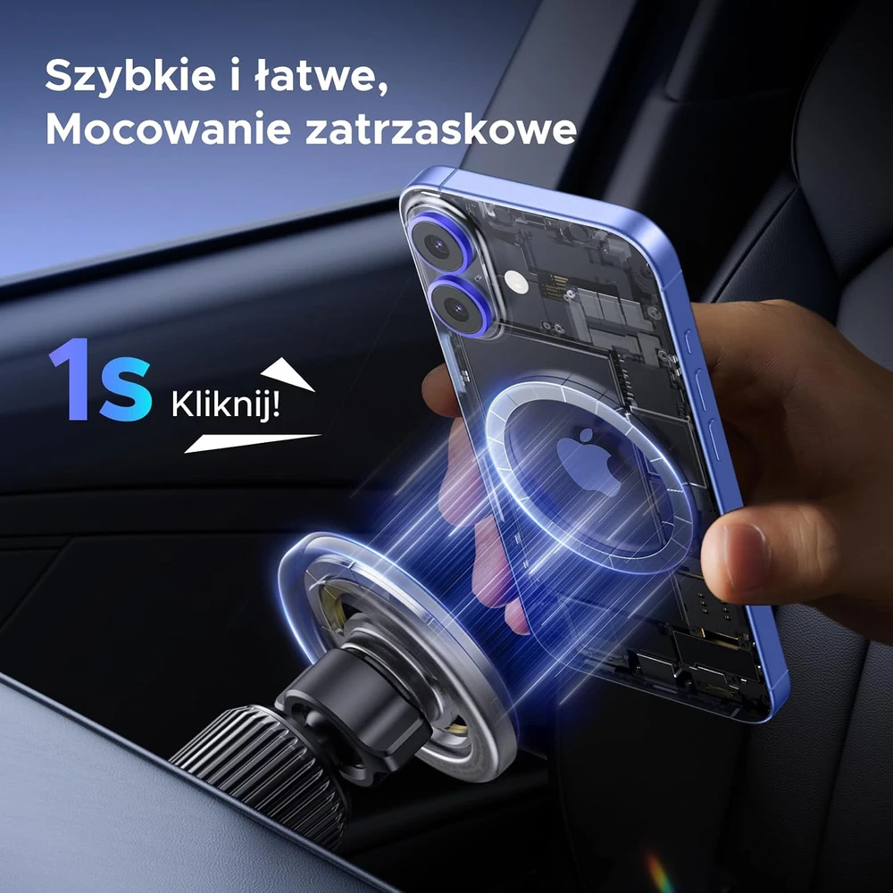 UGREEN automobilinis magnetinis telefono laikiklis MagSafe su 20 N52 magnetų, 360° 65764