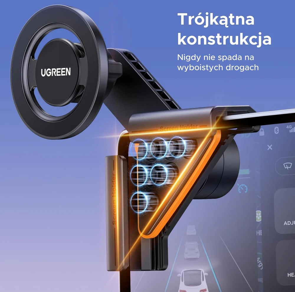 UGREEN automobilinis MagSafe telefono laikiklis Tesla Model 3/Y, pasukamas 360°, 65853