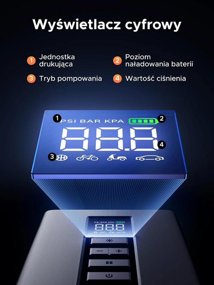 UGREEN automobilinis paleidimo įrenginys su oro kompresoriumi 10000 mAh 1000 A ES703