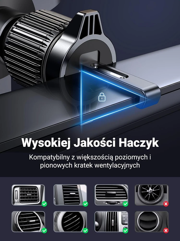 UGREEN automobilinis telefono laikiklis į ventiliacijos groteles, 4–7 col., 15814