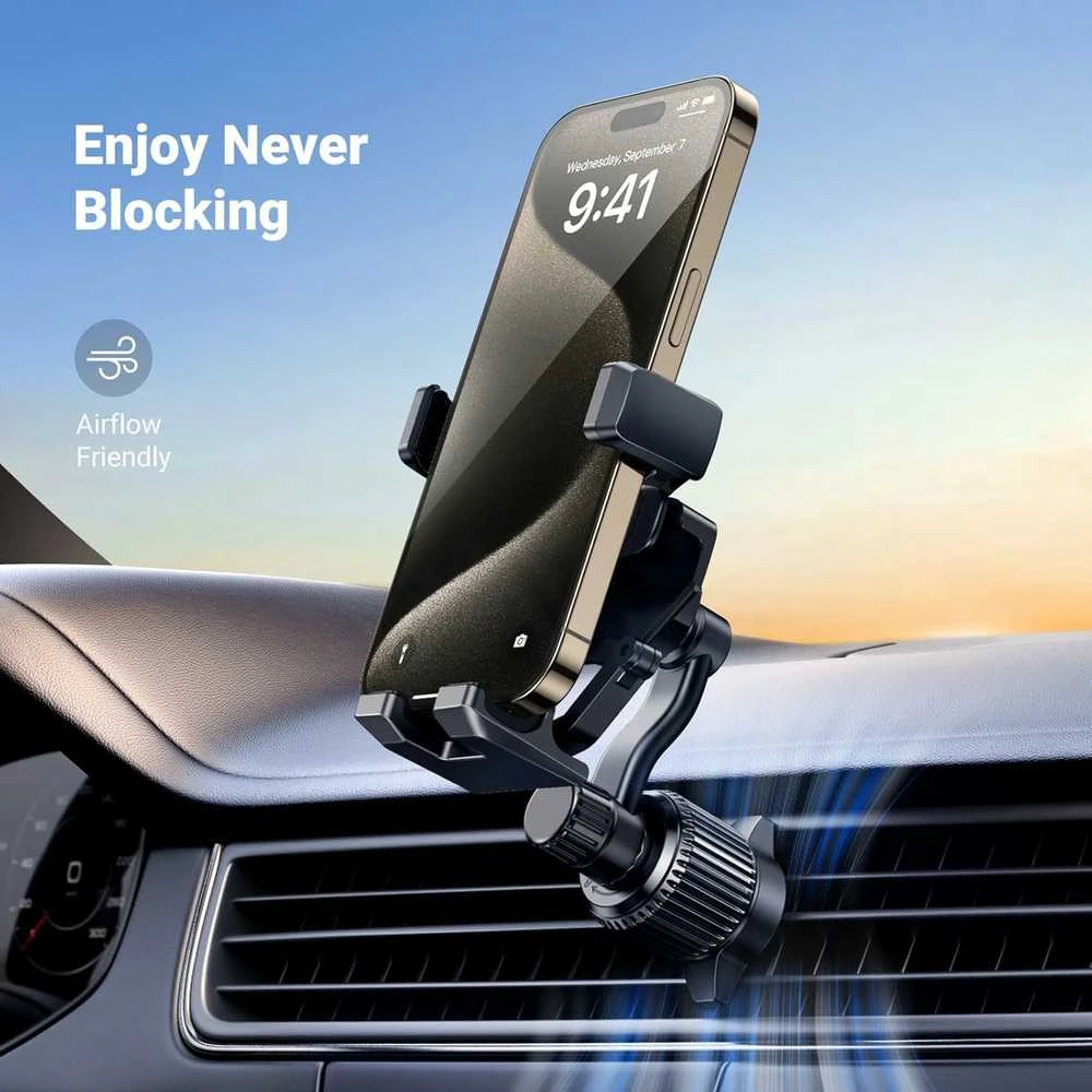 UGREEN automobilinis telefonų laikiklis su gravitacine sistema, 360° reguliavimu, ventiliacijos grotelių tvirtinimu