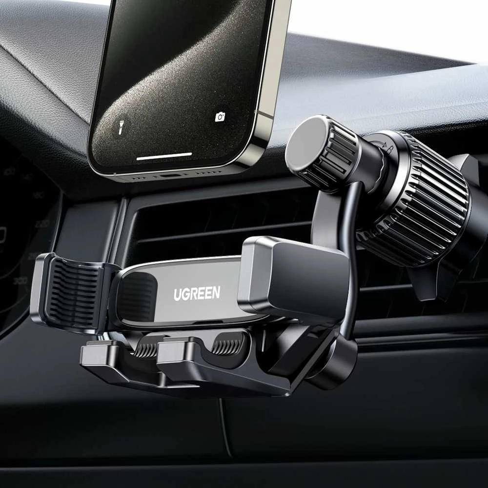 UGREEN automobilinis telefonų laikiklis su gravitacine sistema, 360° reguliavimu, ventiliacijos grotelių tvirtinimu