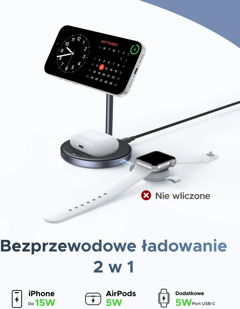 UGREEN belaidė įkrovimo stotelė Qi2 15 W 2 viename su MagSafe W710