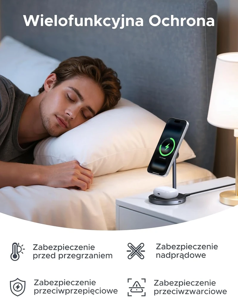 UGREEN belaidė įkrovimo stotelė Qi2 15 W 2 viename su MagSafe W710