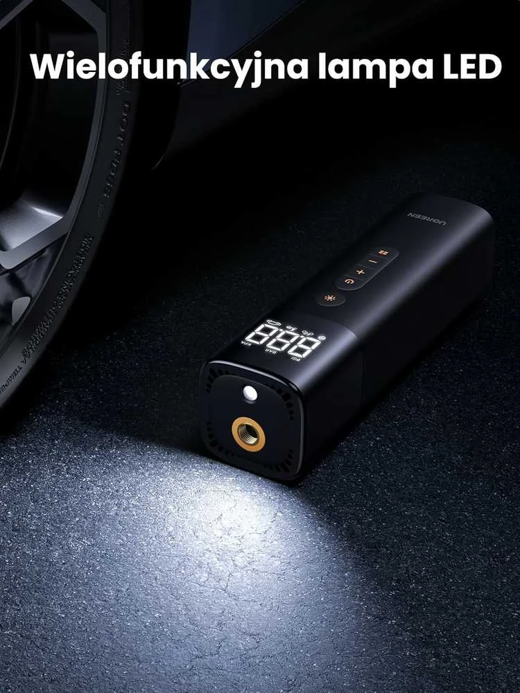 Drėkintuvas Ugreen CD259 oro kompresorius su baterija ir LED apšvietimu - juodas