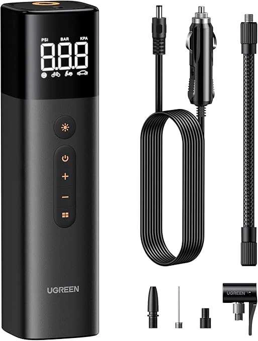 Drėkintuvas Ugreen CD259 oro kompresorius su baterija ir LED apšvietimu - juodas