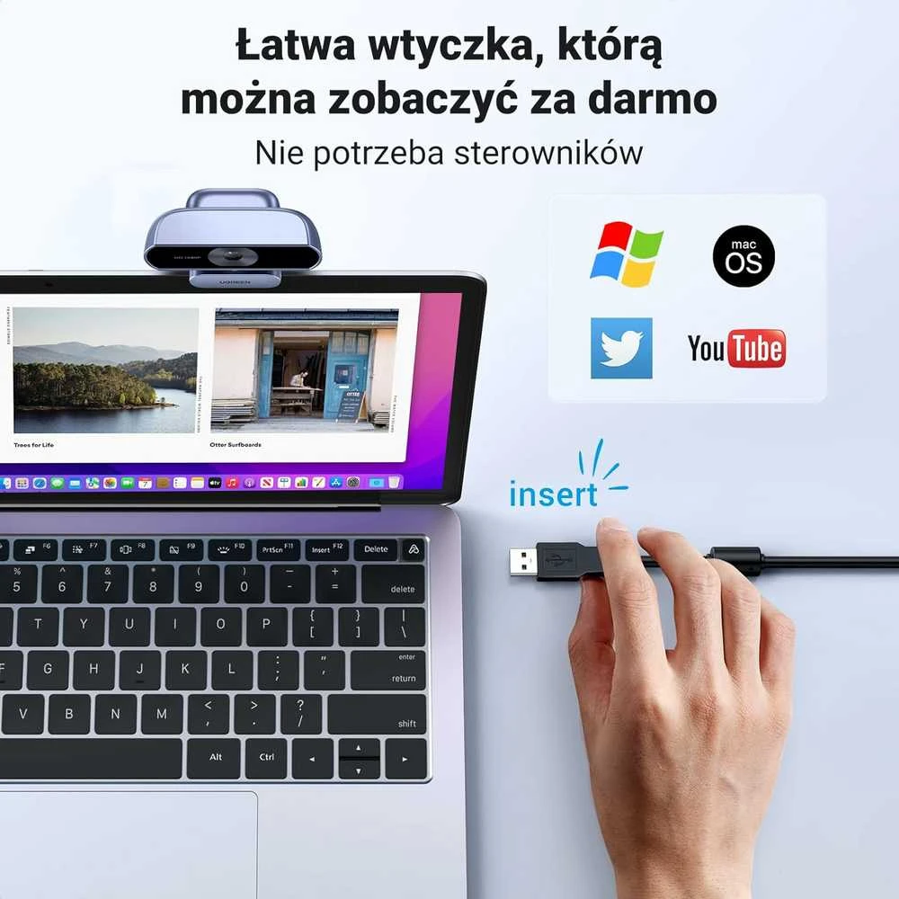 Ugreen Internetinė USB kamera HD 1080p su mikrofonu